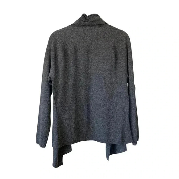 Grace Dane Lewis Gray Open Front Drape Cardigan Medium Petite Long Sleeves - Picture 2 of 9